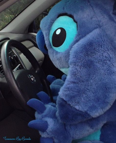 Stitch is up to his usual antics. This huge plush Stitch from Lilo & Stitch made off with my car this morning. He's 40 inches tall and the Disney Store calls him a Jumbo Stitch. A rare Disney gift idea! #stitch#liloandstitch #disney Stitch Teddy Bear, Stitch Bear, Lilo And Stitch 3, Stitch Teddy, Lilo And Stitch Movie, Walt Disney Movies, Stitch Movie, Stitch Plush, Stitch Toy