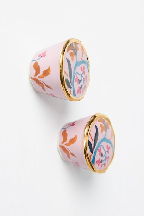 Gold Knobs, Anthropologie Home, Dresser Knobs, Colorful Home, Bathroom Hardware, Cabinet Knobs, Inspired Homes, Knobs And Pulls, Home Details