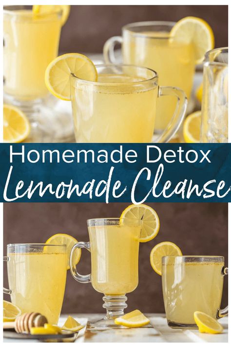 This Homemade Detox Lemonade Cleanse recipe is the perfect way to start the New Year. Achieve those resolutions with this easy and delicious spin on the Master Cleanse recipe! This warm lemon detox recipe tastes great, is super simple, and will get you ready for Summer any time of year! #thecookierookie #mastercleanse #cleanse #detox #lemonade Lemonade Cleanse, Master Cleanse Recipe, Detox Lemonade, Drinks Healthy, Body Detox Cleanse, Master Cleanse, Lemon Detox, Homemade Detox, Full Body Detox