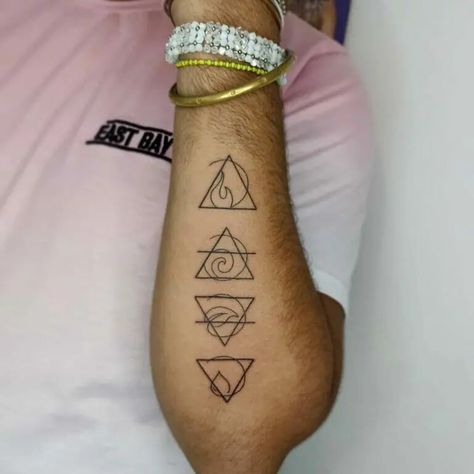 10 Best 4 Elements Tattoo Ideas That Will Blow Your Mind! - Outsons 4 Elements Tattoo, Four Elements Tattoo, Element Tattoo, Earth Tattoo, Air Tattoo, Hamsa Tattoo, Tattoo Background, Elements Tattoo, Shape Tattoo