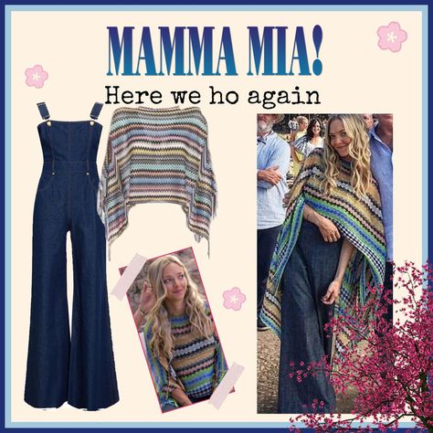 Mama Mia Overall Outfit, Mama Mia Outfits Sophie, Mamma Mia Outfits Inspiration Sophie, Winter Mamma Mia Outfits, Mamma Mia Aesthetic Outfits Sophie, Mamma Mis Outfits Aesthetic, Mamamia Inspired Outfits, Mama Mia Crochet, Sophie Mama Mia Outfits