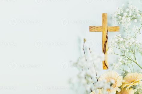 Flowers On Blue Background, Cross Background, Background For Powerpoint Presentation, Church Backgrounds, Easter Backgrounds, Christian Backgrounds, Invitation Flyer, Background Powerpoint, Invitation Background