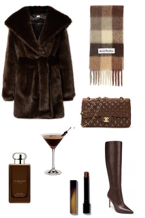 Brown Outfit Layout, Chocolate Girl Aesthetic Outfits, Espresso Aesthetic Outfit, Espresso Brown Outfit, Outfit Ideas Layout Winter, Winter Outfits Layout, Winter Brown Aesthetic, Sade Girl Aesthetic Outfit, Winter Outfit Layout