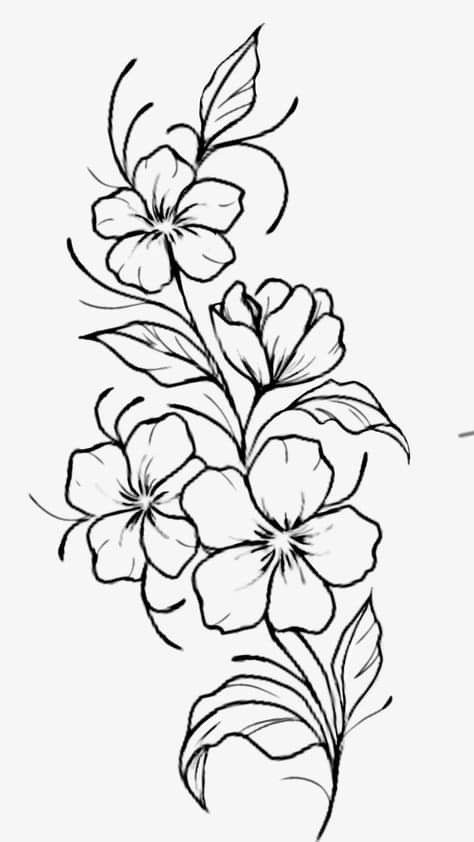 Flowers Art Drawing, Dupatta Painting, Floral Drawings, Vine Drawing, Easy Flower Drawings, Flower Tattoo Drawings, Flower Pattern Drawing, Embroidery Product, Flower Wrist Tattoos