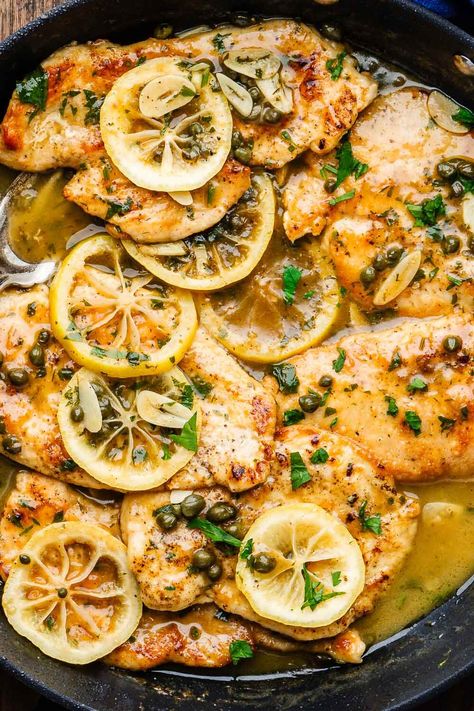 Picatta Chicken, Recipes With Capers, Chicken Lemon Capers Recipe, Lemon Chicken With Capers, Chicken With Capers And Lemon, Lemon And Caper Chicken, Lemon Chicken Piccata Allrecipes, Lemon Chicken Piccata Recipe With Capers, Lemon Caper Chicken