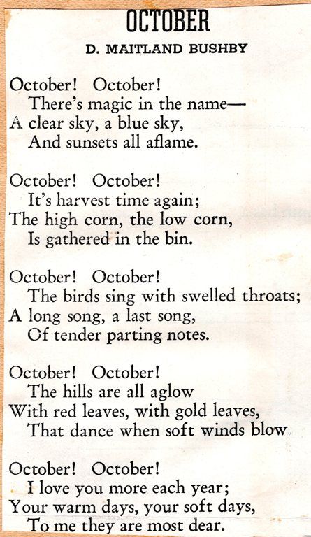 October Poems | Braman's Wanderings Poems About Autumn, October Poem, Autumn Poetry, Autumn Poems, Childrens Poetry, Autumn Quotes, Nature Journal, Poem Quotes, Months In A Year