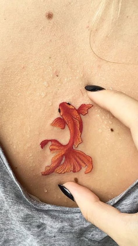 210+ Best Fish Tattoos Designs With Meanings for Men and Women (2023) - TattoosBoyGirl Goldfish Tattoo, Karp Koi, Cute Animal Tattoos, Pisces Tattoos, Snakebites, Koi Tattoo, Best Tattoos For Women, Inspiration Tattoos, Koi Fish Tattoo