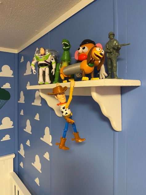 Toy Story Room Ideas, Toy Story Playroom, Disney Kids Room Boys, Pixar Room, Pixar Themed Room, Toddler Boy Room Ideas Themes, Andys Bedroom Toy Story, Toy Story Andy's Room, Disney Themed Nursery Boy Toy Story