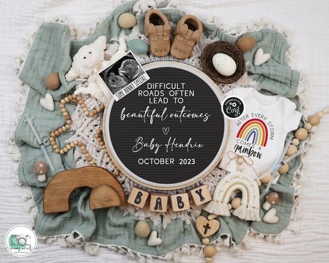 If you would like MinnyPrints to edit your announcement for you, please add this listing to your order :) https://www.etsy.com/listing/711431934/ Check out my other Easter and Spring Pregnancy Announcements here: https://etsy.me/3fahF6y After every storm is a rainbow! Congratulations on your pregnancy! The announcement is an IVF Rainbow Christian easter themed gender-neutral pregnancy reveal featuring a muted green blanket with matching boho Easter accents and more importantly, the true meaning Christian Isaiah, Spring Pregnancy Announcement, Neutral Template, Boho Easter, Easter Pregnancy Announcement, Sonogram Pictures, Rainbow Baby Announcement, Pregnancy Announcement Template, Spring Maternity