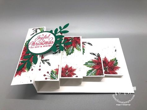 Pop-Up Block Card. This pop-Up card fits in a A-2 envelop. #PopUpBlockCard #3DCard #FunFold #BoughOfHollyDesignerPaper #stampinup #stamping #FrenchieStamps #PaperCrafts #HandMadeCards #StampingTechnique #HowToVideo #crafting #rubberstamping #diy #cardmaking #HandStampedCard #greetingcards #stampinupcards Z Fold Pop Up Block Card Tutorial, Pop Up Block Card Tutorial, Gina K Blizzard Cards, Z Fold Pop Up Block Card, Funfold Handmade Cards, Pop Up Block Card, Pop Up Cards Diy Templates, Pop Up Christmas Cards Diy, Fancy Fold Card Tutorials Templates