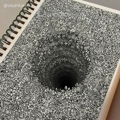 3d Detail Art Black And White Drawings, Optical Illusion Drawing, Graphic Artist Designer, Arte Doodle, Illusion Drawings, Drawing Hands, Cool Doodles, Drawing Faces, 3d Drawings