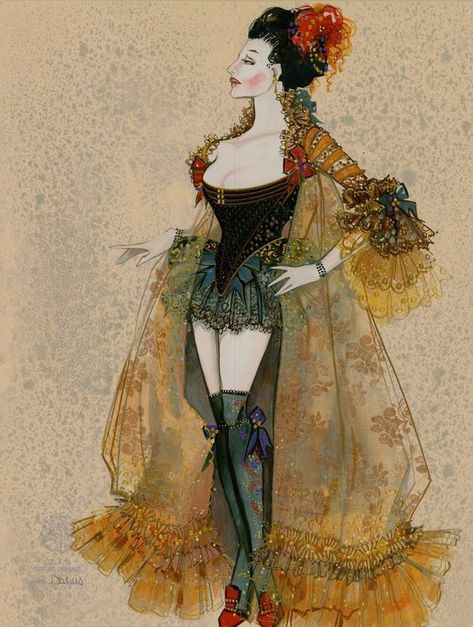 Greg Barnes, Drag Clothing, Costume Renderings, Frida Kahlo Illustration, Costume Design Sketch, Saloon Girls, Theatre Costumes, Future Home, Ballet Costumes