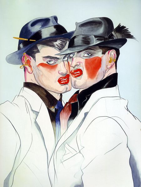 Antonio Lopez Antonio Lopez, Queer Art, Jazz Age, Arte Sketchbook, Fashion Art Illustration, Fashion Illustrator, Carnival Costumes, Two Men, Gay Art