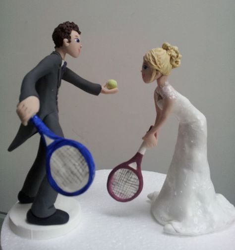 tennis topper Tennis Wedding, Bride And Groom Cake Toppers, Themed Wedding Cakes, Dream Wedding Ideas Dresses, Grooms Cake, Wedding Cake Toppers, Cake Designs, Cake Topper, Wedding Cake