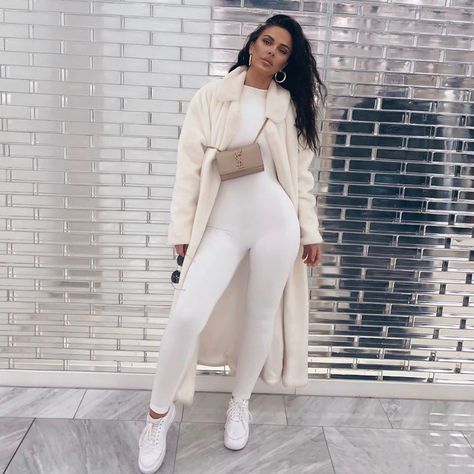 Naked Wardrobe on Instagram: “The jumpsuit you need in your winter wardrobe. 🐰” White Overalls, Rompers Womens Jumpsuit, Plain Outfits, Cotton Jumpsuit, Long Sleeve Jumpsuit, Long Sleeve Bodycon, Mode Style, Mode Outfits, Rompers Women