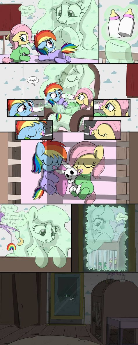 Haunted Nursery, Fluttershy Rainbow Dash, Mirror Mobile, Magic Milk, Force Feeding, Mlp Funny, Ghost Ghost, Baby Pony, Pony Style