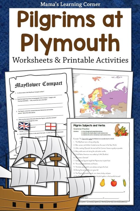 Pilgrim Unit For Homeschool, Mayflower Compact Printable, Pilgrim Homeschool Activities, Mayflower Compact Activity, Mayflower Activities For Kids, Pilgrim Activities For Kids, Mayflower Activities, Pilgrim Activities, Thanksgiving Homeschool