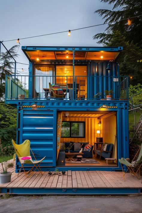 Modern Container Homes, Tiny House Container, Container Project, Cargo Container House, Storage Container Homes, Container Houses, Container Buildings, Small Space Design, Rustic Retreat