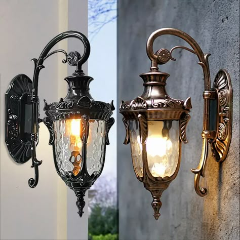 Black/Bronze Outdoor Wall Light Fixtures Exterior Waterproof Sconce Porch Lights | eBay Outdoor Lamps Wall, Outdoor House Lights Fixtures, Front Porch Sconces, Outside Lighting Ideas Porch, Renter Tips, Porch Lighting Ideas, Outside Lights, Outdoor Porch Lights, Porch Lamp