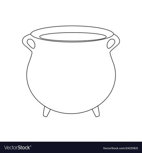 Witch Magic Art, Witches Pot, Caldron Drawings, Witches Cauldron Drawing, Cauldron Drawing, Witches Couldren Drawings, Cauldron Template, Cauldron Coloring Page, Cauldron Outline