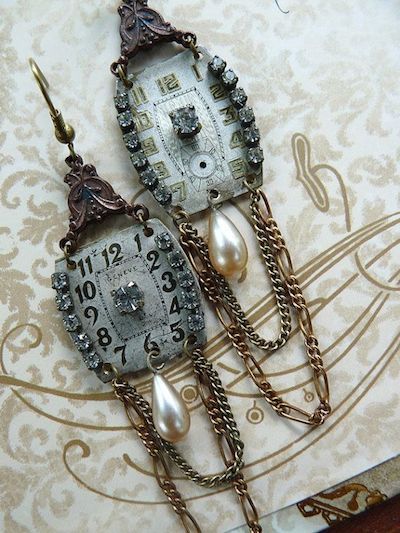 Vintage Jewelry Ideas, Antique Watch, Vintage Jewelry Crafts, Repurposed Jewelry, Assemblage Jewelry, Recycled Jewelry, Steampunk Jewelry, Upcycled Jewelry, Old Jewelry