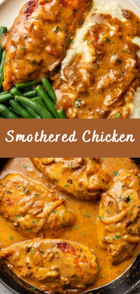 Comforting Delight: Smothered Chicken – A Hearty Homestyle Recipe Introduction: Savoring the Soul-Warming Charm of Smothered Chicken There’s something undeniably comforting about the aroma of a hearty, home-cooked meal wafting through the air. In the realm of comfort food, smothered chicken stands as a timeless classic, embodying the essence of warmth, satisfaction, and wholesome indulgence. […] The post Smothered Chicken appeared first on Cheff Recipes. Soul Food Smothered Chicken, Smoother Chicken Southern, Smothered Chicken In Crockpot, Smothers Chicken, Smoother Chicken, Crockpot Smothered Chicken, Smothered Chicken Wings, Smothered Chicken Breast, Smothered Chicken Thighs