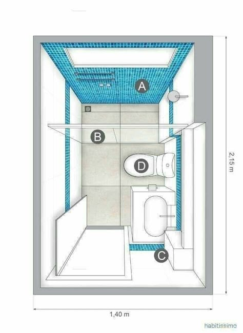 تصميم دورة مياه, Bathroom Layout Plans, Small Bathroom Layout, Bilik Air, Bathroom Dimensions, Serene Bathroom, Bathroom Plans, Bathroom Floor Plans, Closet Layout