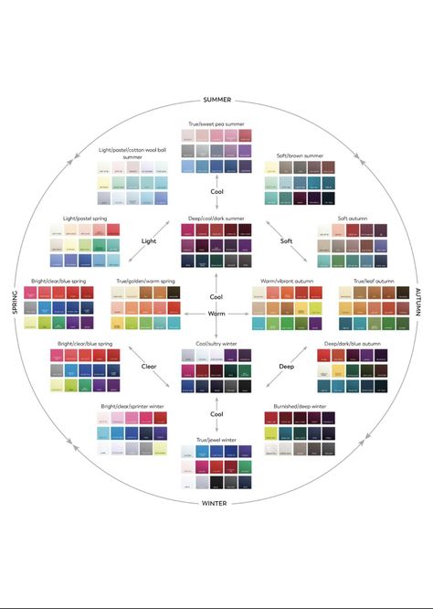 Warm Spring Palette, Deep Autumn Palette, Color Analysis Summer, Deep Winter Colors, Style Analysis, Colour Analysis, Winter Color Palette, Spring Palette, Color Combinations For Clothes