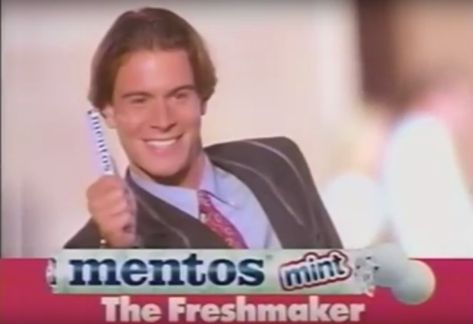 Candy Crush: The Bizarre History of Those '90s Mentos Commercials Guess Ads, 90s Kids Remember, Funny Sketches, Mtv Unplugged, Simpsons T Shirt, Paid Off, Take Me Back, Sketch Comedy, Live Colorfully