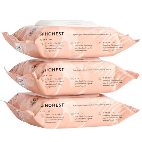 Honest Beauty Makeup Remover Facial Wipes | EWG Verified, Plant-Based, Hypoallergenic | 30 Count 3 Pack Honest Beauty Makeup, Hypoallergenic Makeup, Beauty Gift Guide, Facial Wipes, Honest Beauty, Makeup Wipes, Makeup Remover Wipes, Remove Makeup, Makeup To Buy