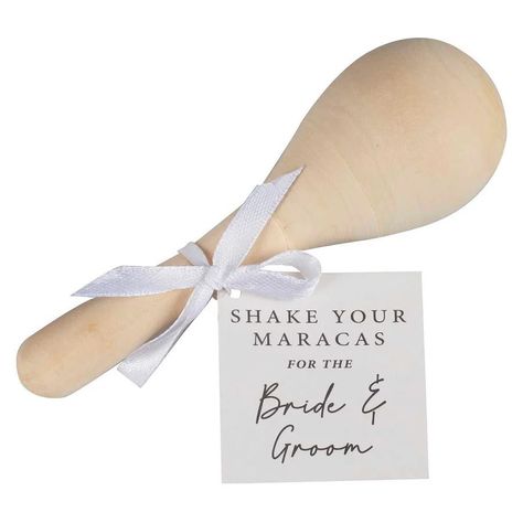 Shake up your wedding reception with these fun wooden maracas 🎉 Whether as a send-off for the happy couple or a fun wedding favor, these maracas are sure to keep the party going all night long! 💃🏻🕺 #WeddingFavors #PartyVibes #GingerRay #wedding #weddingmaracas #maracas #shakeyourmaracas #littlebigpartyco #weddingfavours #weddingtable #weddingtabledecor #weddingtablesetting #weddinggifts Maracas Party Favor, Wedding Maracas, Wedding Table Place Settings, Table Place Settings, Best Wedding Favors, Rehearsal Dress, Decorations Party, Wedding Table Settings, Mexico Wedding