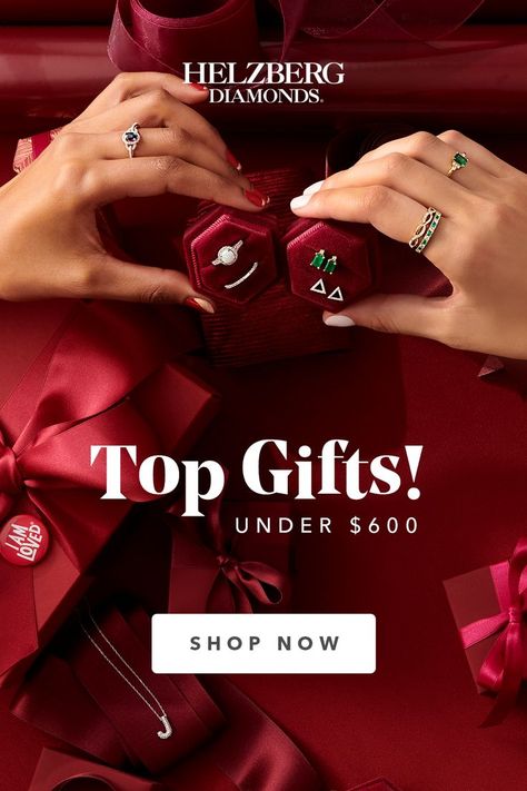 Our Top Gifts under $600. Only at Helzberg Diamonds. Christmas Marketing Campaign Ideas, Christmas Jewelry Campaign, Christmas Jewelry Photoshoot, Christmas Jewelry Photography, Christmas Activation, Christmas Marketing Campaign, Christmas Promo, Beauty Advertising, Jewelry Product Shots