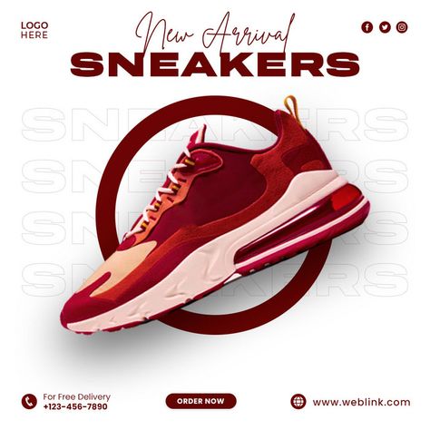 Shoes Template Design, Shoes Flyer Design Ideas, Creative Shoes Advertising Design, Shoe Poster Ideas, Shoes Promotion Design, Shoes Graphic Design Poster, Instagram Shoes Posts, Shoe Marketing Ideas, Sneakers Social Media Design