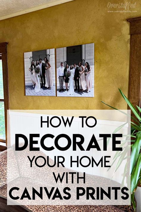 How to decorate your home with photo canvases. Ideas for arranging, themes, and a discount code for printing, Canvas Arrangement Layout, Ideas For Pictures On Walls, Canvas Prints On Wall Layout, Canvas Photo Wall Ideas, Canvas Picture Wall Ideas, Canvas Collage Wall, Large Wall Canvas, Canvas Photo Wall, Photo Arrangement