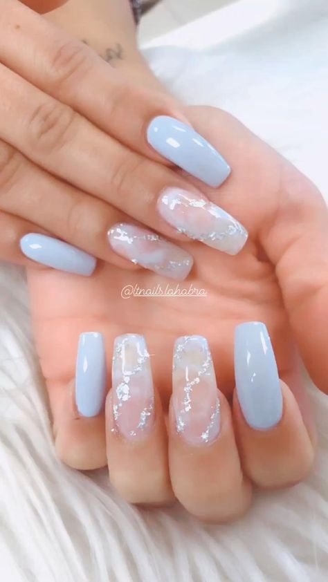 Blue Wedding Nails, Nails Art Designs, Baby Blue Nails, Art Designs Ideas, Formal Nails, Beauty Nails Design, Winter Nails Acrylic, Cute Acrylic Nail Designs, Nails Only