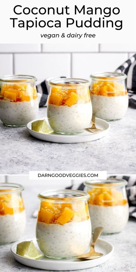 Tapioca Pudding Vegan, Tapioca Pudding With Fruit, Tapioca Recipes Pudding, Coconut Milk Tapioca Pudding, Vegan Tapioca Pudding Recipe, Healthy Tapioca Recipes, Healthy Tapioca Pudding, Mango Tapioca Desserts, Tapioca Coconut Milk Dessert