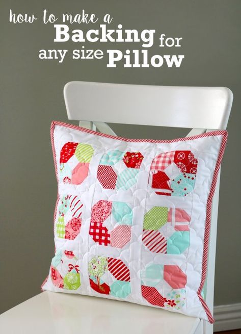 Easy Trick: Make a Back for Any Pillow Size - Diary of a Quilter - a quilt blog Make An Envelope, Diy Throw Pillows, Quilting Digest, Quilted Pillow Covers, Creative Pillows, Christmas Patchwork, How To Make An Envelope, Pillow Tutorial, Patchwork Pillow