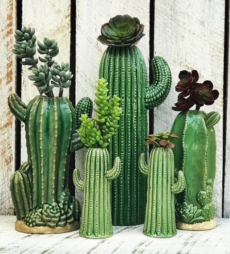 ceramic cacti Cactus Ceramic, Gardens Of Babylon, نباتات منزلية, Cactus Planta, Cactus Diy, Cactus Decor, Cactus Art, Cactus Garden, Deco Floral