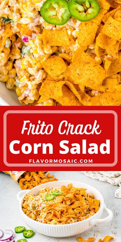 Corn Chip Salad, Cold Corn Salad, Frito Corn Salad, Salad With Corn, Cold Side Dishes, Corn Recipes Side Dishes, Salad Mixes, Picnic Side Dishes, Potluck Salad