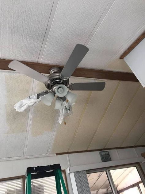 5 Ways to Make Low Ceilings Appear Higher in Mobile Homes 1 Mobile Home Ceiling Remodel, Mobile Home Ceiling, Mobile Home Walls, Trailer Homes, Coffered Ceiling Design, Ceiling Remodel, Remodel Mobile Home, Mobile Home Renovations, Camper Reno