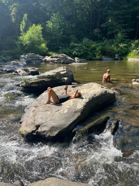 #river #creek #summer #aesthetic #nature #lifestyle #slowlife River Camping Aesthetic, Rock Nature Aesthetic, Rock Hunting Aesthetic, River Trip Aesthetic, River Swimming Aesthetic, Rural Life Aesthetic, Forest River Aesthetic, River Aesthetic Summer, Adventure Vision Board