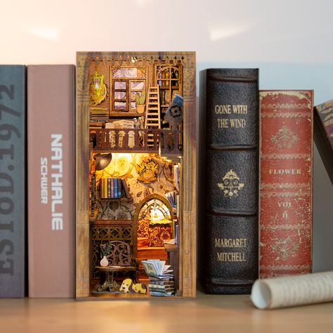 Eternal Bookstore, Bookends Decor, Magic Of Oz, Bookshelf Insert, Diy Book Nook, Book Nook Kit, Shelf Insert, Hobby Ideas, Decorative Books