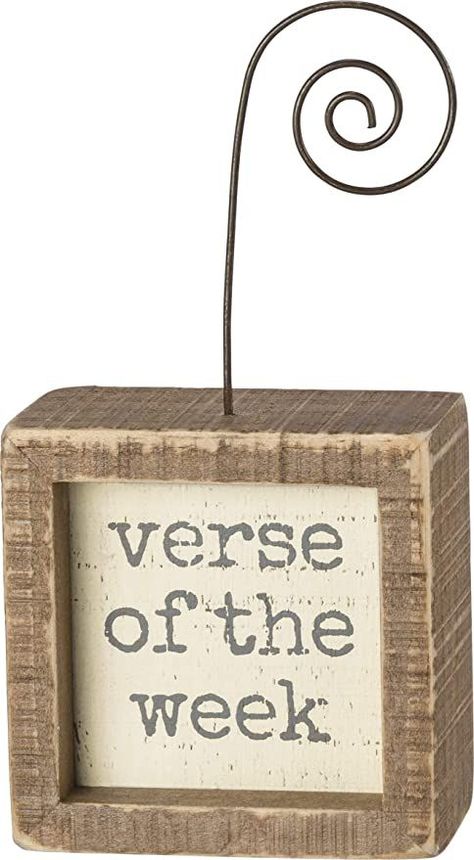 Primitives by Kathy 38511 Inset Photo Holder Block, 3x3, Verse of The Week Verse Of The Week, Vinyl Record Frame, Farmhouse Picture Frames, Farmhouse Pictures, Christian Crafts, In Memory Of Dad, Verses For Cards, Primitives By Kathy, Photo Holder