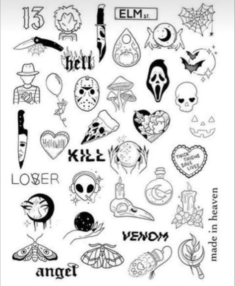 Alt Small Tattoos, Small Edgy Tattoo Ideas, Patchwork Tattoo Ideas Thigh, Patchwork Outline Tattoo, Small Edgy Tattoos Grunge, Black And White Patchwork Tattoo, Edgy Patchwork Tattoos, 9 Movie Tim Burton Tattoo, Tattoo Ideas Female Emo