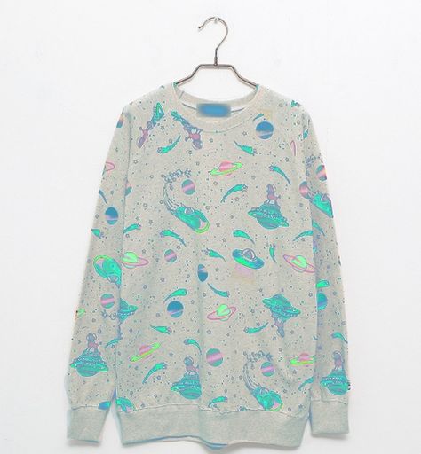 Kawaii Sweater, Pastel Fashion, Style Japonais, Galaxy Print, 인물 사진, Kawaii Clothes, Looks Style, Kawaii Fashion, Outfits Casuales