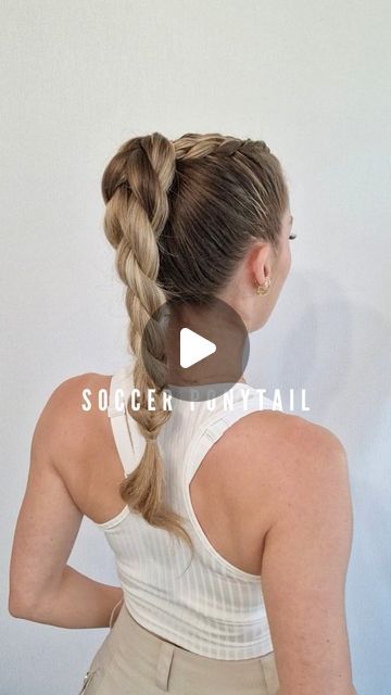 Poppy ✨️♏️ on Instagram: "SPORTY HAIR pt3 ⚽️ Comment the next sport 🫶

.

.

#braidedhair #braidedhairstyles #sporthairstyle #gymgirl #ponytailtutorial #coiffure #hair #hairstyle #hairstylevideo #hairstyletutorial #summerhairstyles #summerhair  #braidhack #sportygirl #pullthroughbraid #hairhack #football #soccerhair #sport #braidedponytail #highponytail" Long Hairstyles Sports, Fun Athletic Hairstyles, Tight Hairstyles For Sports, Hairstyles For Soccer Games, Cool Braided Hairstyles For Sports, Sporty Ponytail Hairstyles, Sporty Hairstyles For Medium Hair, Sporty Hairstyles For Long Hair, Hair Styles For Sports