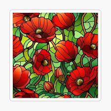 Stained Glass Poppy Merch & Gifts for Sale | Redbubble Stained Glass Poppy, Stained Glass Effect, Glass Effect, Faux Stained Glass, Poppy Flower, Office Wall, Red Poppies, Glass Mirror, Stained Glass