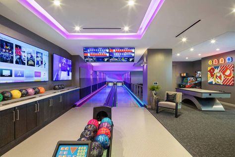 Indoor Bowling Alley, Home Bowling Alley, Arcade Room, Elijah Mikaelson, Home Cinema Room, Game Room Basement, Bowling Alley, Dream House Rooms, Cinema Room