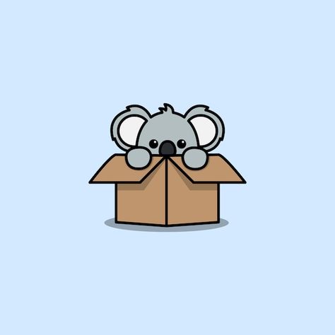 Koala Mignon Dans L'icône De Dessin Anim... | Premium Vector #Freepik #vector #koala #animaux #boite #personnage Cartoon Koala, Box Cartoon, Cute Koala, In A Box, The Box, A Box, Koala, Premium Vector