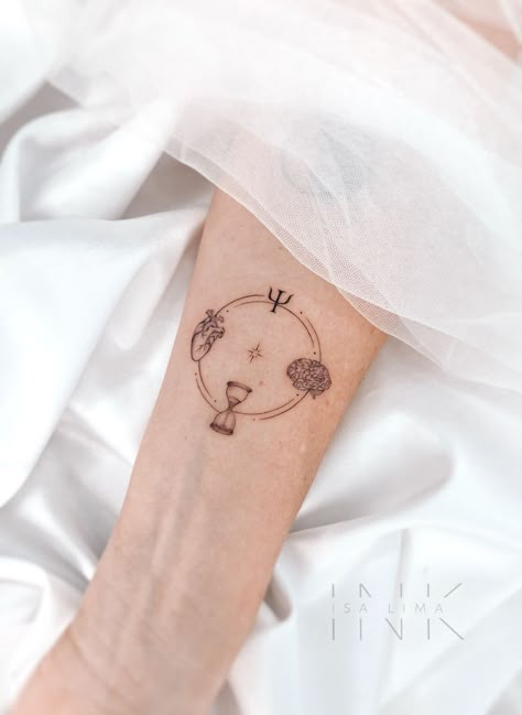 Psychology Sign Tattoo, Psychological Tattoos Ideas, Tattoo Ideas Psychology, Criminology Tattoo, Tattoos For Psychologists, Psychiatry Tattoo, Psychology Tattoo Ideas Symbols, Social Work Tattoo, Psychology Tattoo Minimalist